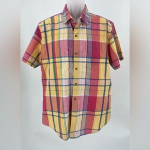 Hawkings McGill mens short sleeve button‎ down, pastel colors size Large